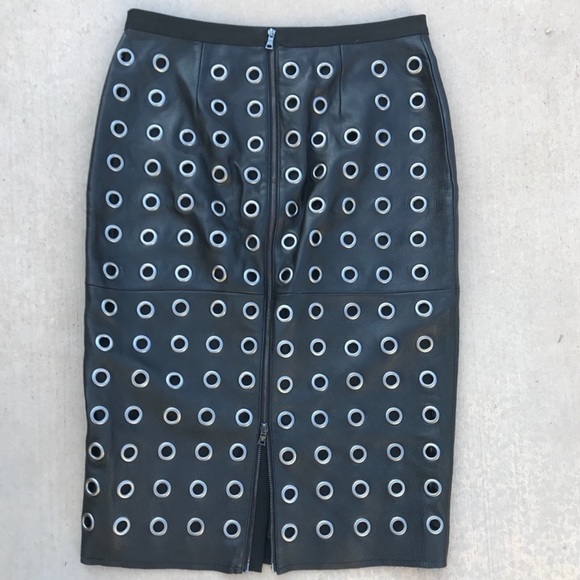 BCBGMaxAzria “Bess” Grommet Leather Skirt Size S Small 75% OFF!! - Picture 8 of 10